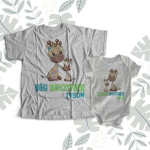 Big brother shirt, little brother shirt matching big brother / little brother set FUNKY GIRAFFE MGRF-013 image 3