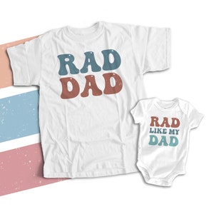 Fête des pères, papa et bébé/enfant Rad Like My Dad, chemise assortie : 23FD-013-Set
