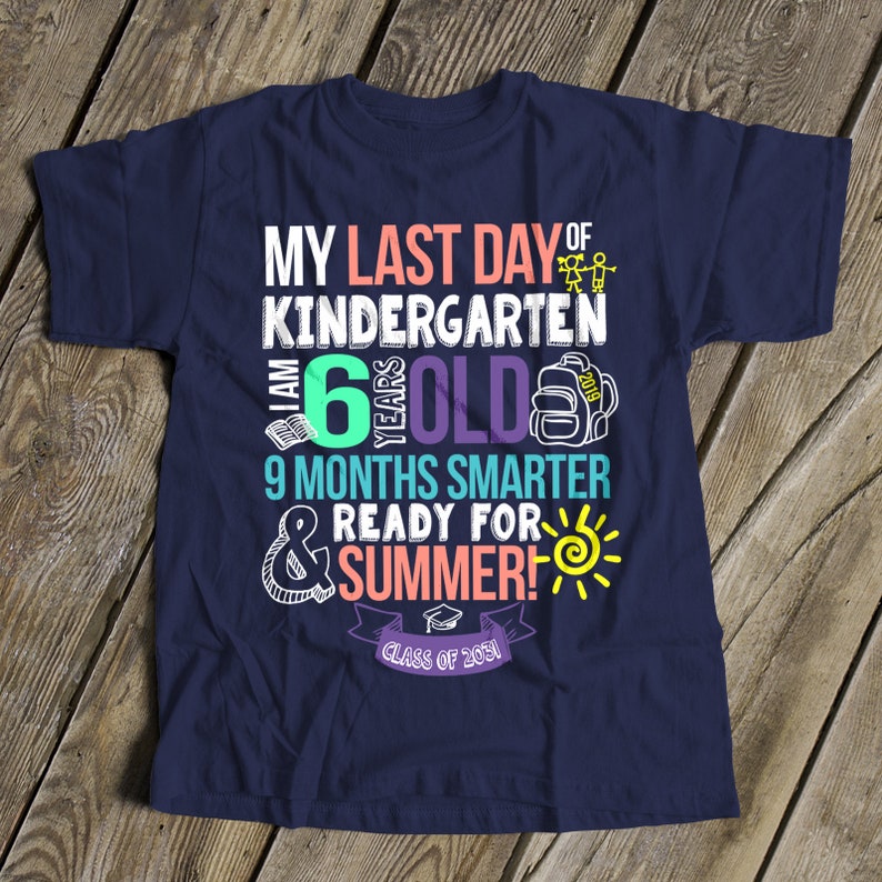 Mädchen-Abschluss-Shirt Kindergarten letzten Tag dunkles | Etsy