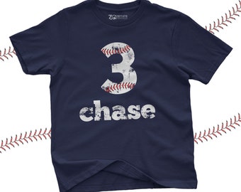 baseball birthday t shirt - baseball party shirt - distressed number and lettering - pick any number birthday baseball shirt any age party