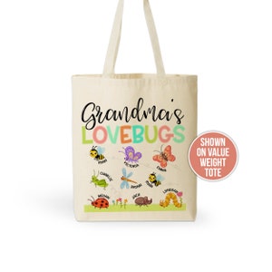 Grandma tote bag gift for grandma from grandkids personalized grandkids tote bag for grandma, nana tote, grammy tote, meme tote 22MD-065-Bag image 2