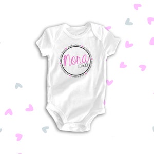 personalized baby bodysuit or shirt new baby gift, baby shower, hospital gift sent from heaven onesie or shirt MSPL-027 Short Sleeve White