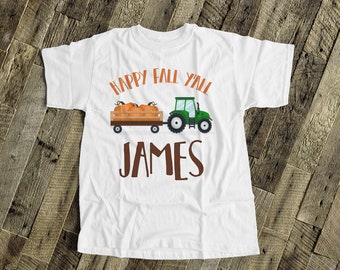 funny - fall y'all tractor kids personalized shirt - Adorable custom and personalized tractor t shirt 22SNLF-044