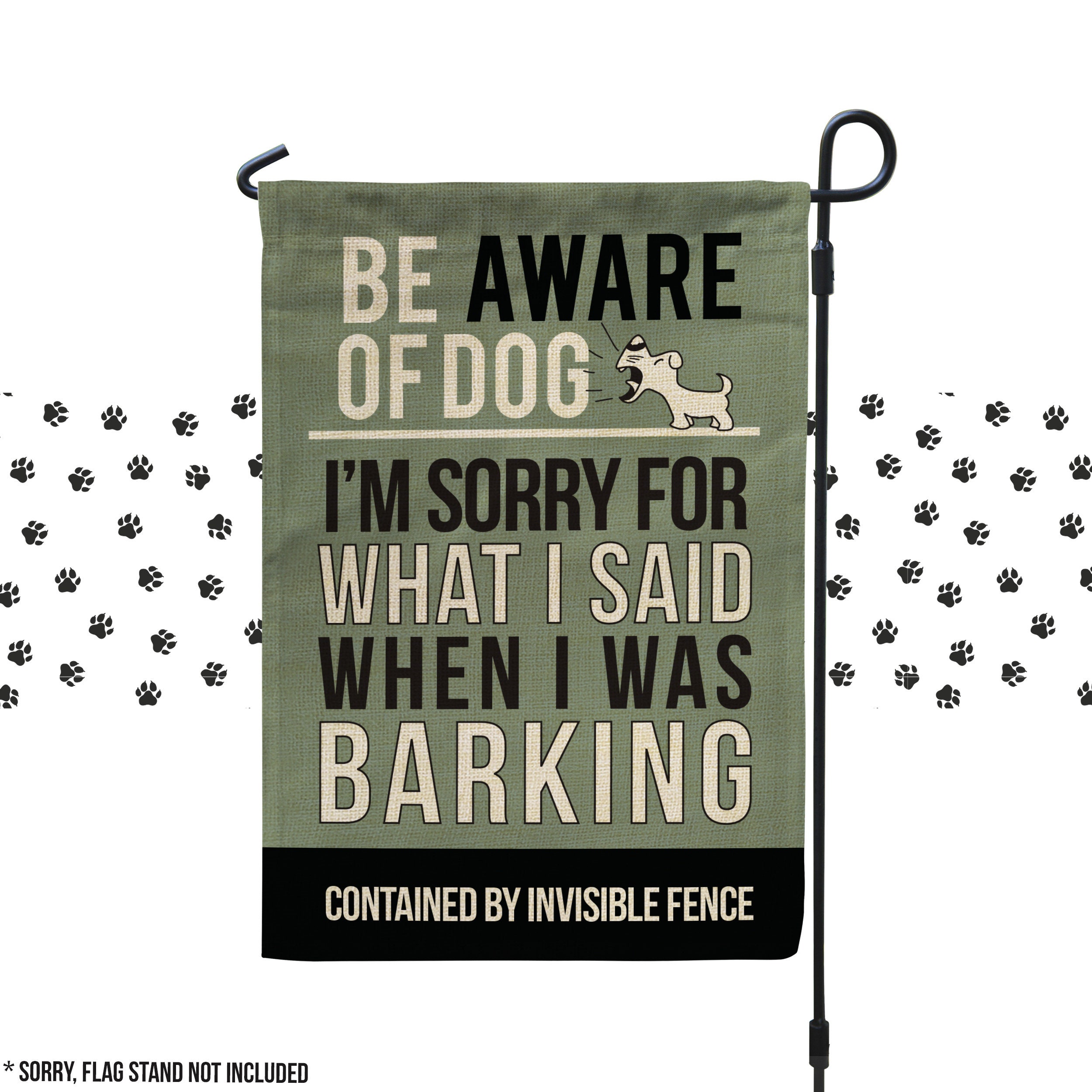 Funny Invisible Fence Flag for Dogs Garden Flag | Contained by