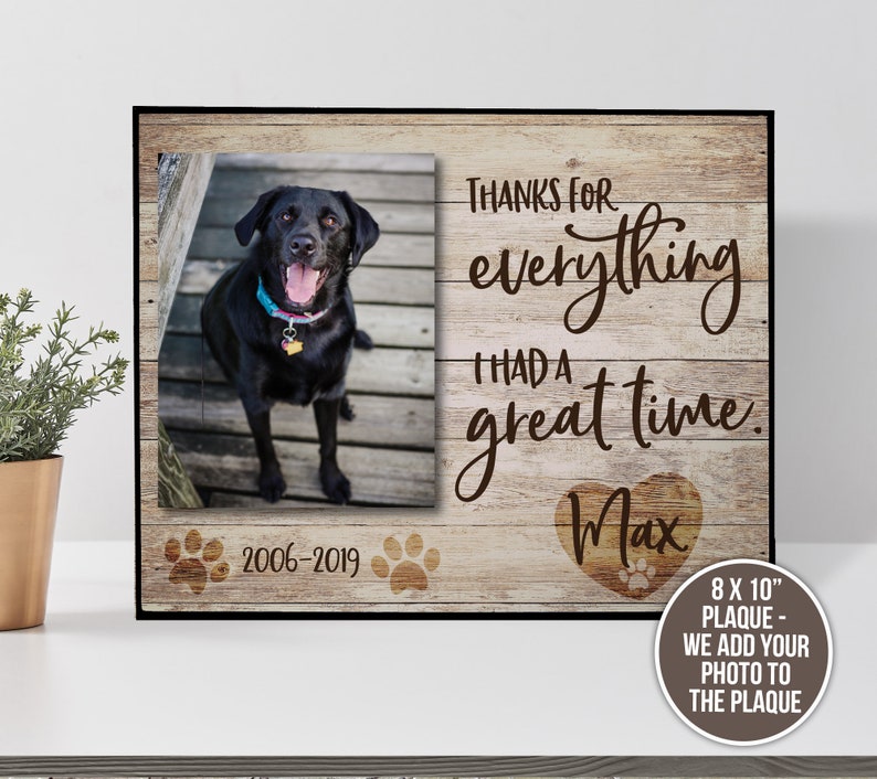 Loss of pet gift pet frame memorial thanks for everything