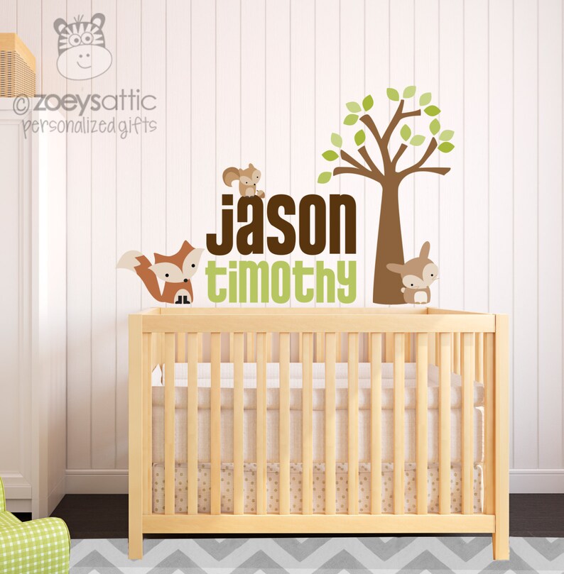 Woodland Wall Decals Fabric Vinyl Decal Choose Any Colors Etsy