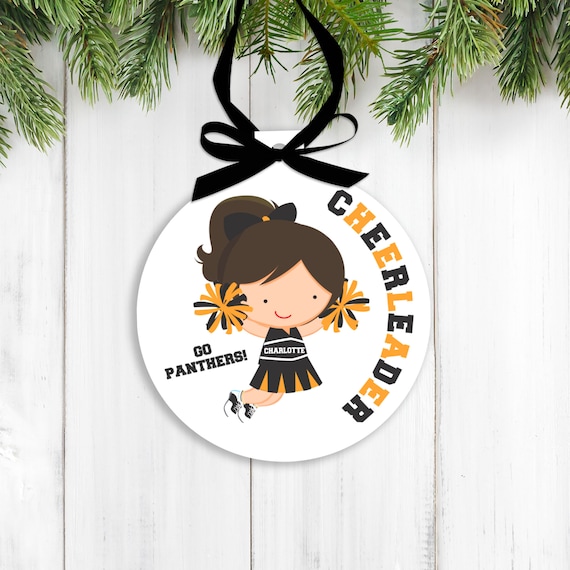 Cheerleader ornament - personalized custom cheer Christmas ornament CCO