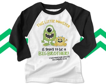 Big Brother shirt-little monster big brother raglan T-shirt MMST-001-R