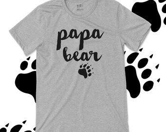 Papa bear paw print custom Tshirt - perfect Father's Day or birthday gift for dad or grandpa 22MD-059-P