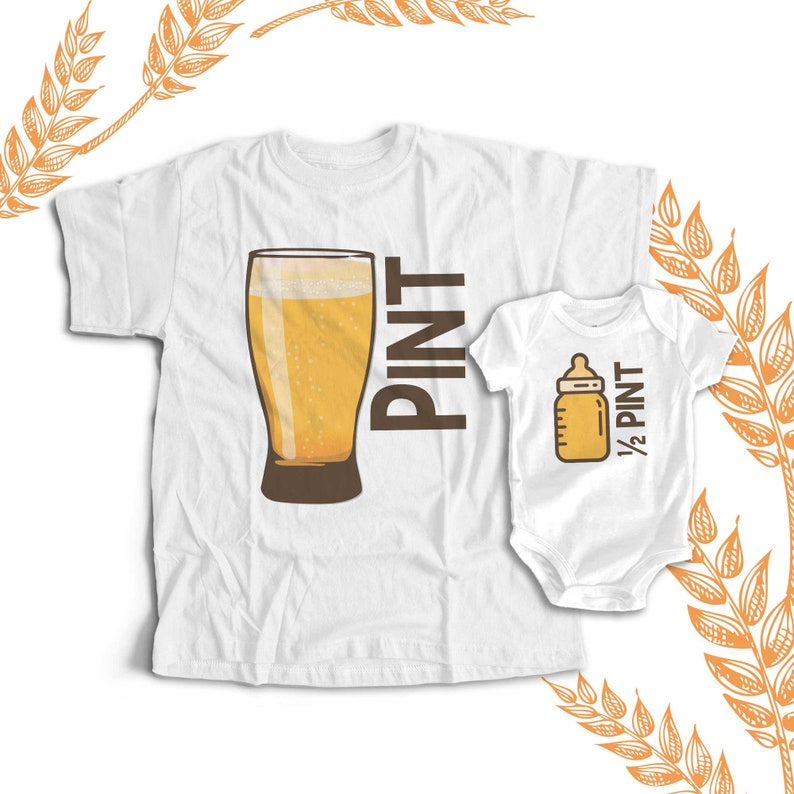 matching father son shirts pint and half pint or choose a bodysuit gift set great holiday or Father's Day shirts and gifts 22FD-006-Set image 1