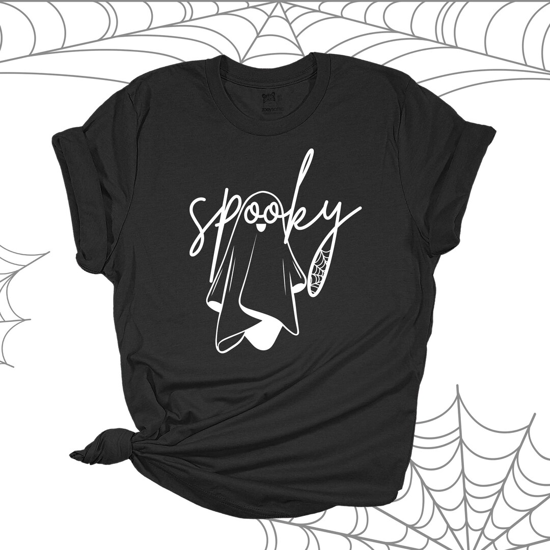Spooky Ghost Cursive Halloween Shirts Cursive Text Spooky Ghost