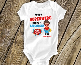 superhero big brother shirt  big brother to be comic every superhero needs a sidekick pregnancy announcement   MSUP-010