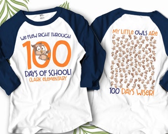 Teacher 100 days of school shirt - 100 Days of school - owl hundred days wiser personalized unisex raglan shirt 22MSCL-043-RFB