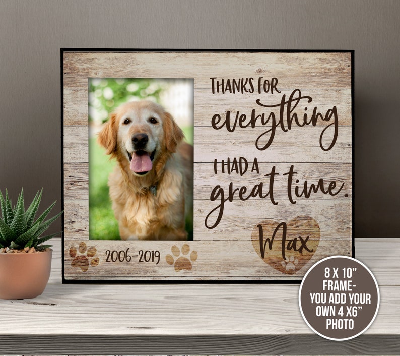 Loss of pet gift pet frame memorial thanks for everything