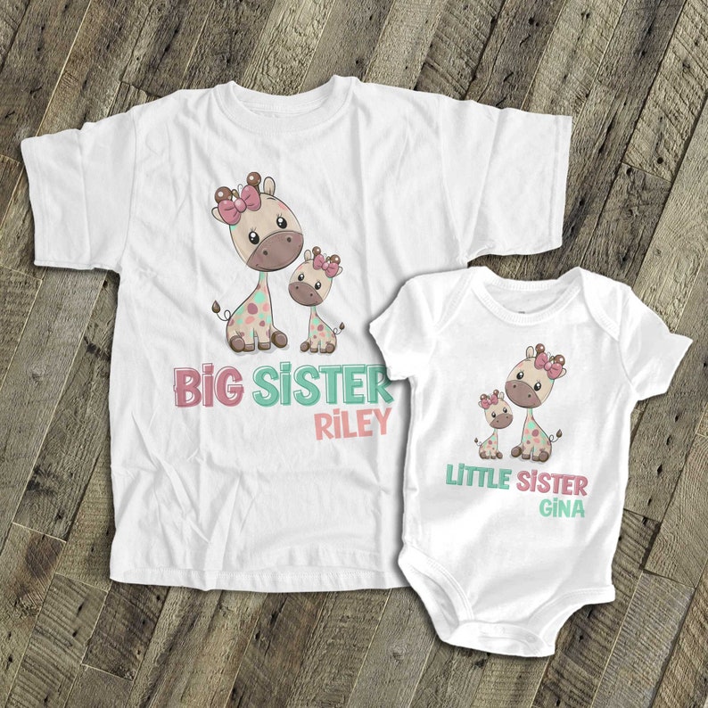 Big Sister Little Sister Matching Shirts Adorable Giraffe - Etsy
