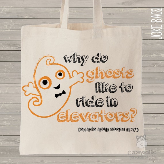 cute halloween trick or treat bag GHOST joke bag