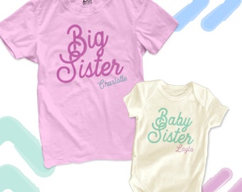 sibling shirts - sibling set of any combination shirts big brother big sister mix and match - Watercolor sibling shirts MSS2-014-Set