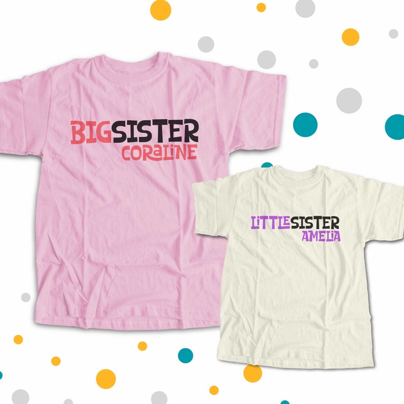 Big sister shirt, baby sister shirt big sister, little sister sibling set perfect for any big/little combination MSMP-004-Set image 3