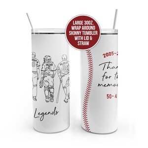 Gobelet skinny Légendes du baseball | Grand gobelet skinny commémoratif pujols de waino yadi | Merci pour le cadeau souvenir skt-002