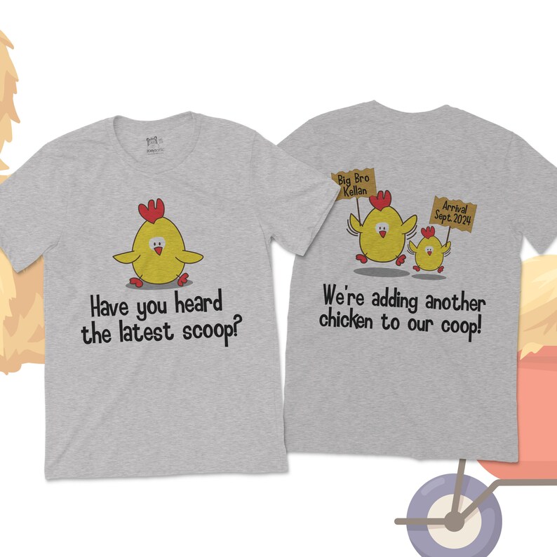 big brother to be shirt personalized spring chicken latest scoop pregnancy announcement Tshirt 22SNLE-036 image 2