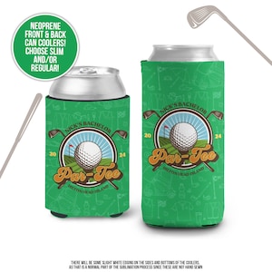 Bachelor party can coolies | personalized golf trip bachelor par-tee beverage insulator | slim or regular can size golf party favors MCC-173