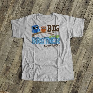 big brother shirt funky owl makes a great big brother to be shirt and gift MOWL-002Nb