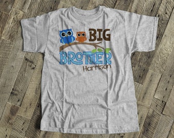 big brother shirt funky owl makes a great big brother to be shirt and gift MOWL-002Nb