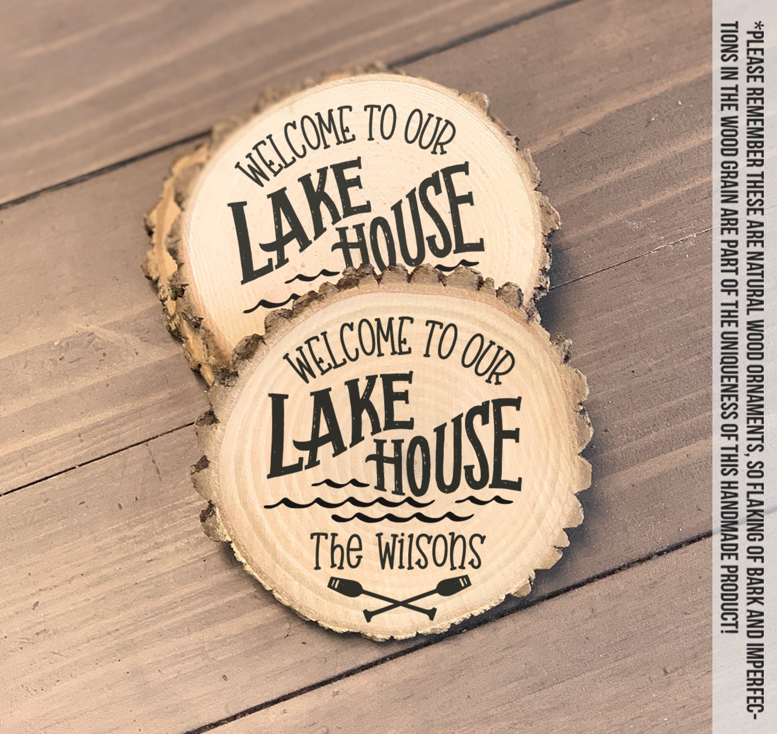 Personalized Lake house coasters lake house gift wood Etsy