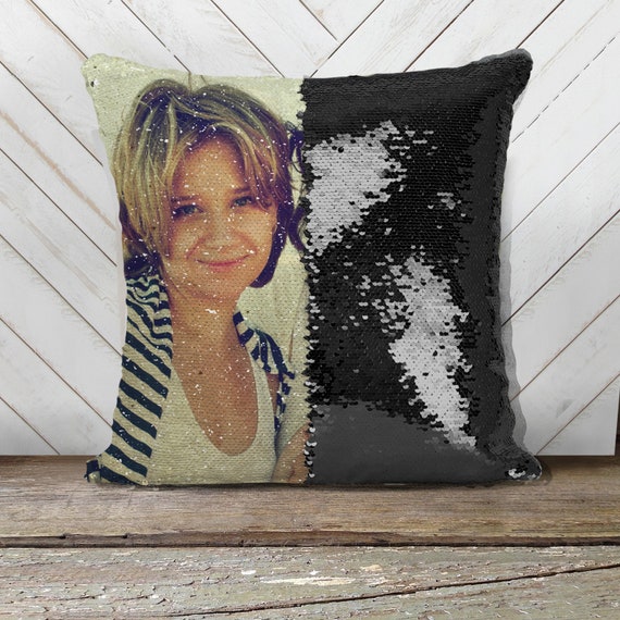 Custom Photo Sequin Pillows, 16x16 Sequin Pillow, Gift | Custom Photo Gifts | Magic Pillows