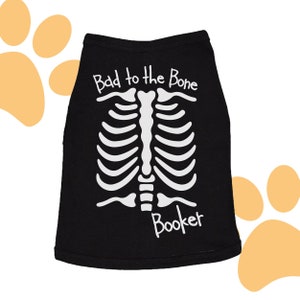 Dog shirt Halloween skeleton bad to the bone personalized dog Tshirt 22SNLF-064 HSDS