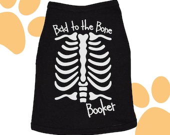 Dog shirt Halloween skeleton bad to the bone personalized dog Tshirt 22SNLF-064 HSDS
