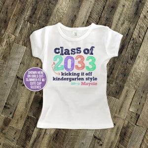 Kindergarten shirt Back to school shirt class of 2033 or any year personalized school Tshirt class of 2033 kindergarten 22MSCL-033-G Bild 1