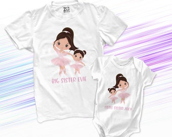Dance Sisters Shirt Set | ballet sister set | ballerina girls sibling shirt set | 23BALSIB-001