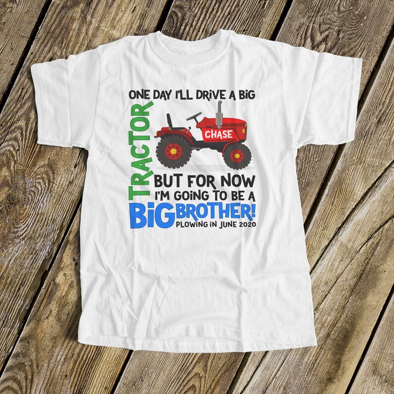 Tractor Big Brother Shirt Colorful Perfect Pregnancy - Etsy