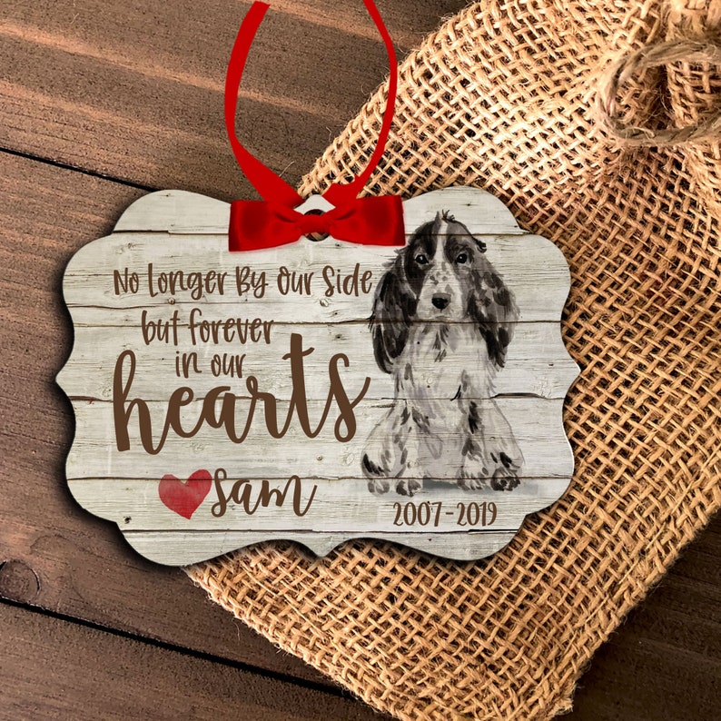 Pet Memorial Christmas Ornament Forever in Our Hearts Dog Etsy