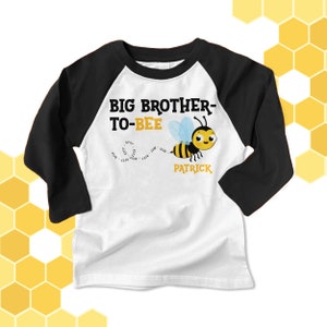 Big Brother to be shirt- adorable  raglan bee T-shirt | Big Brother to BEE Raglan Shirt MBEE-012-R