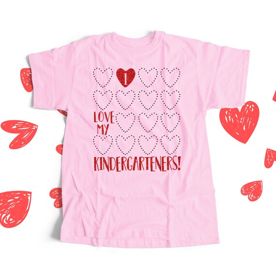 Camisa de maestro de San Valentin amo a mis ninos de jardin de infantes o cualquier