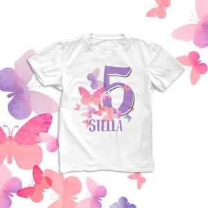 butterfly birthday shirt - watercolor butterfly - perfect for birthday girl (or boy) - 22BD-131