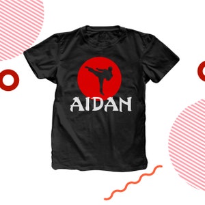personalized karate martial arts boys shirt - custom shirt with name 22SPRT-042