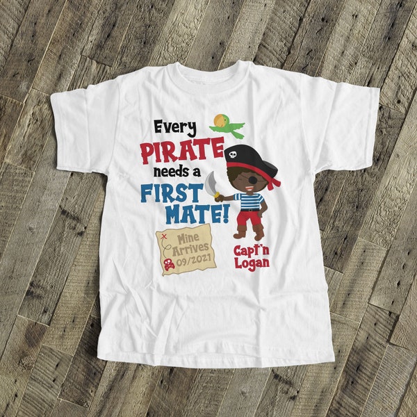 pirate big brother shirt first mate pregnancy announcement Tshirt MPRT-001N