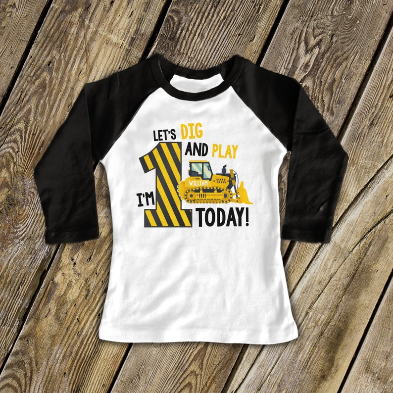 1st birthday construction shirt