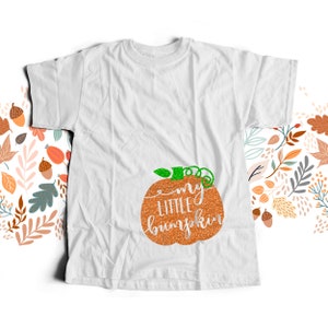 Fall pumpkin little bumpkin glitter maternity top perfect for Halloween and Thanksgiving pumpkin maternity shirt little pumpkin MMAT-072 image 2