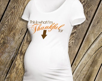 thanksgiving maternity top long or short sleeve maternity or non-maternity thankful for MMAT-029