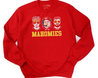 Funny Mahomies KC football sweatshirts | mahomes reid kelce sweatshirt chiefs custom apparel | kansas city football sweatshirt  hoodie