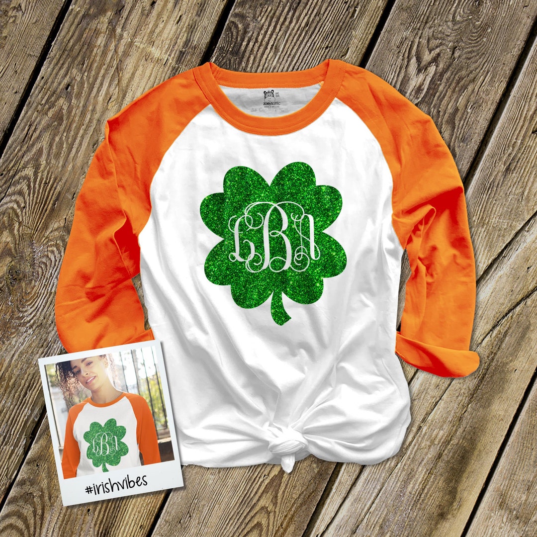 Personalized Glitter Shamrock St. Patrick's Day Sweatshirt