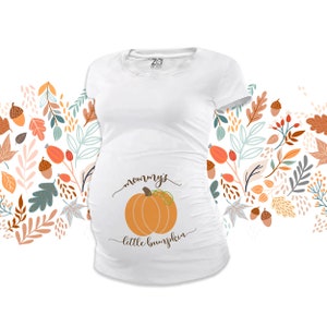 Fall mommy's little bumpkin long or short sleeve maternity or non maternity pregnancy Tshirt - great for Halloween or Thanksgiving MMAT-005