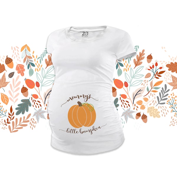 Fall mommy's little bumpkin long or short sleeve maternity or non maternity pregnancy Tshirt - great for Halloween or Thanksgiving MMAT-005