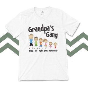 Personalized grandpa or dad stick figure family Tshirt MGPG