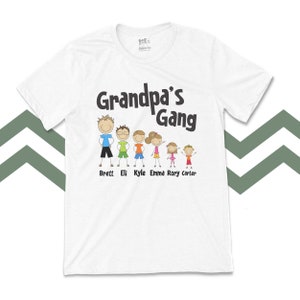 Personalized grandpa or dad stick figure family Tshirt MGPG image 1