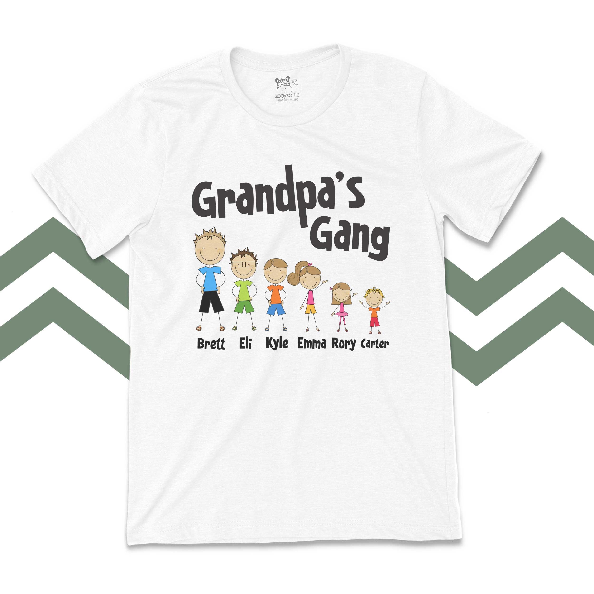 Personalized Grandpa's Little Shits Cute Grandkids Name Shirt For Grandpa